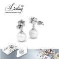 Destino joyas cristales de Swarovski Stud pendientes de perlas